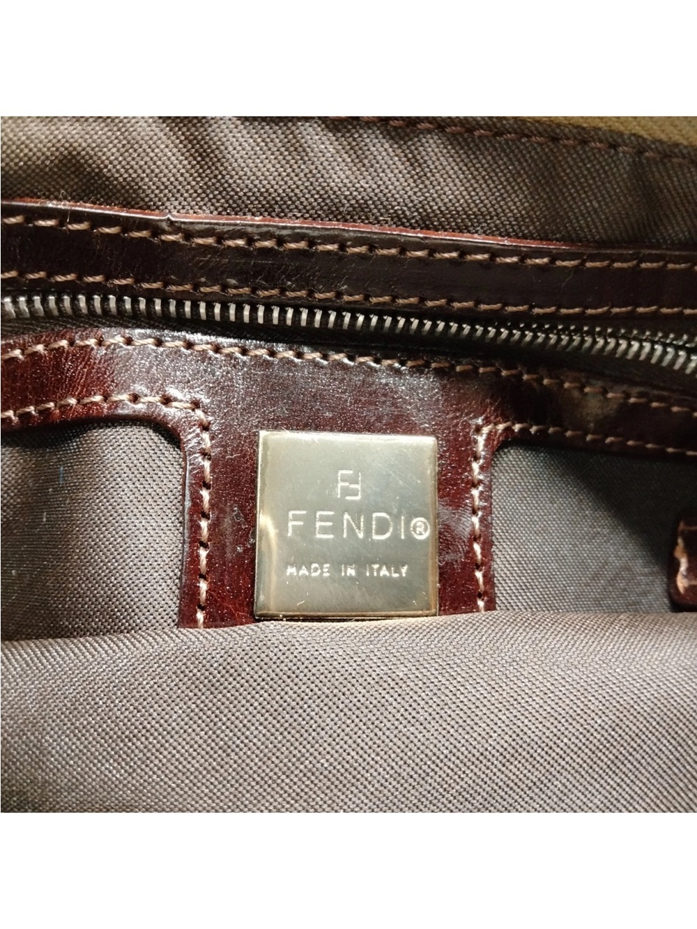 Fendi Corduroy Baguette Shoulder Bag – Brown Corduroy FF Buckle Mini Bag - Picture 4 of 7